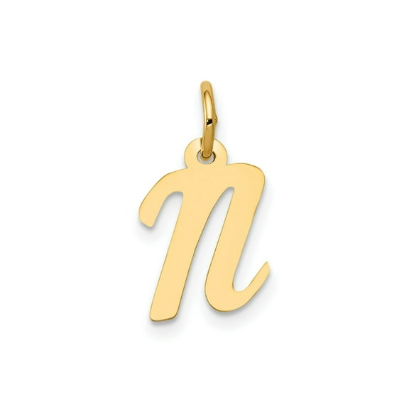 FJC Finejewelers 14 kt Yellow Gold Small Script Letter N Initial Charm