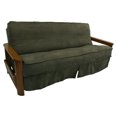 thumbnail image 1 of Housse de Futon Complète en Microsuède Double Cordon 8 à 9 Pouces - Vert Chasseur, 1 of 1