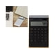 thumbnail image 3 of Calculadora solar, pantalla LCD Fácil de leer Calculadoras de escritorio delgadas y elegantes Tamaño compacto Conveniente para llevar para estudiantes Oficina Negocios Hogar(negro), 3 of 5