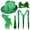 green, variant on Polyester Sequin Disco Hat Set Adult Retro 70s Party Accessory Kit
