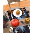 thumbnail image 6 of Halloween Placemats Set of 4 Castle Pumpkin Place Mats Fall Placemat Cartoon Pumpkin Full Moon Table Mats for Dining Kitchen Table Holiday Dinner Party Home Decorations 13x19 Inch, 6 of 8