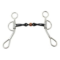 Horse Western Sweet Iron 4.5" Mouth Dog Bone Snaffle w/ Copper Roller 35313A