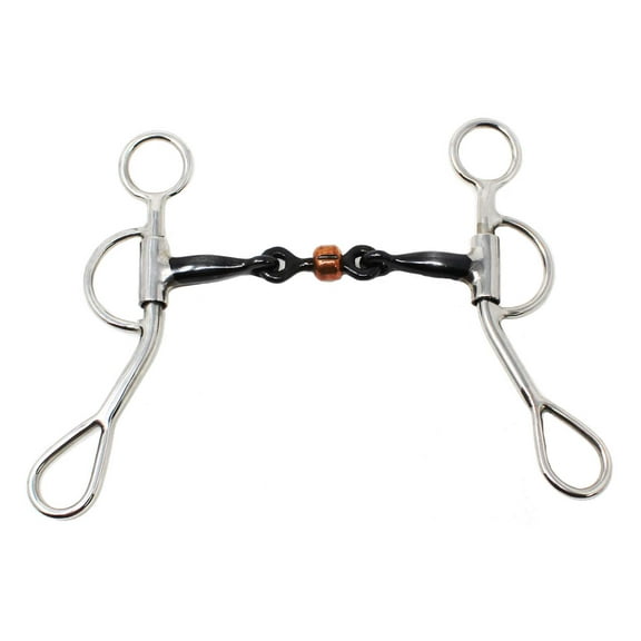 Horse Western Sweet Iron 5.5" Mouth Dog Bone Snaffle w/ Copper Roller 35313C