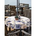thumbnail image 2 of Outdoor Tablecloth with Umbrella Hole for Patio/Picnic/Party/Camping, Purple Spring Floral Waterproof Table Cloth Round Cover Washable, Elegant Pastoral Flowers Watercolor (Dia 54"), 2 of 8