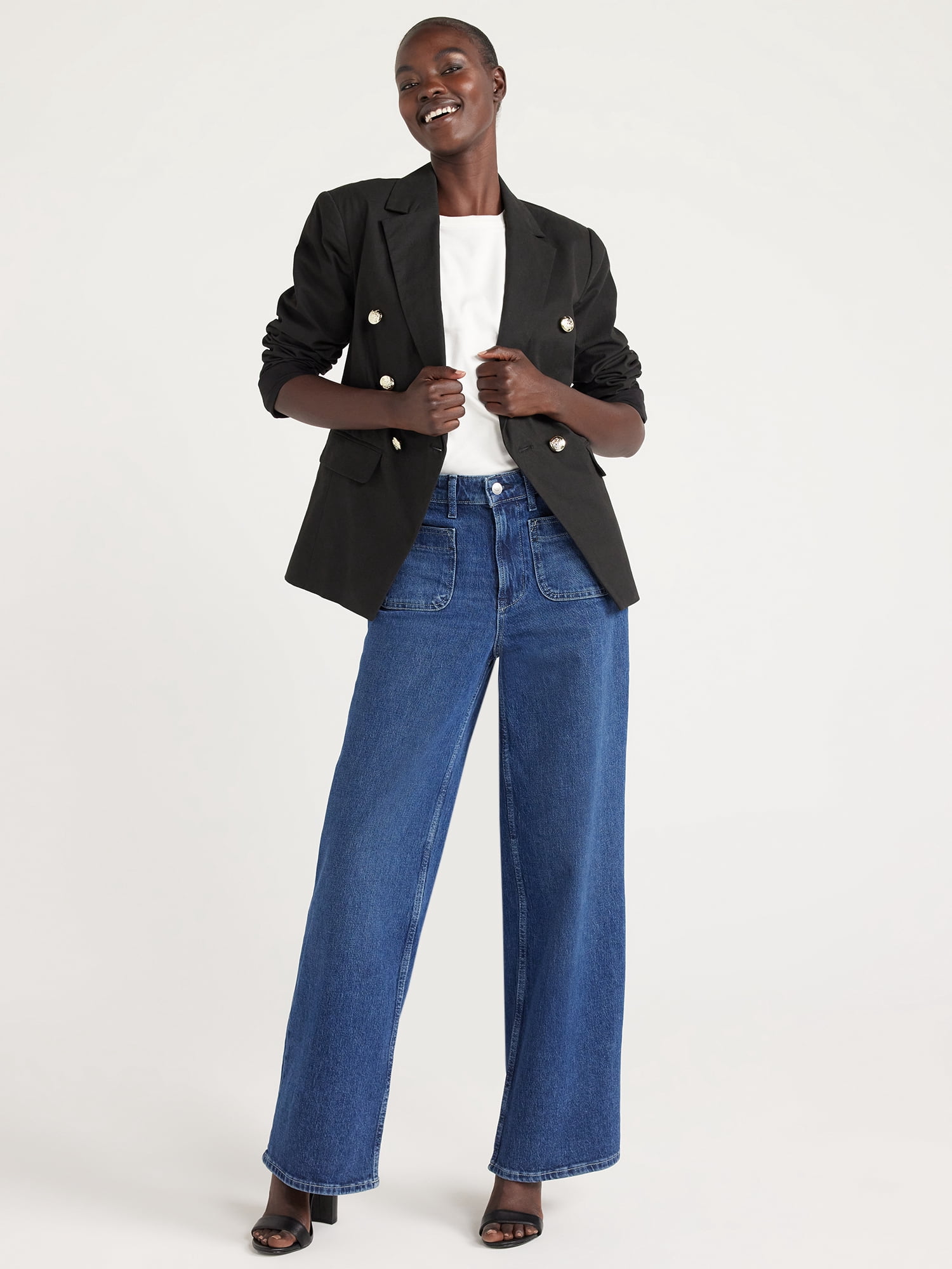 Free Assembly Women’s Double Breasted Blazer, Sizes XS-XXXL