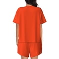 thumbnail image 3 of Picia Orange Pajamas Sets for Women Soft Short-Sleeved Pjs with Lounge Shorts Two Piece Sleepwear-Medium, 3 of 9