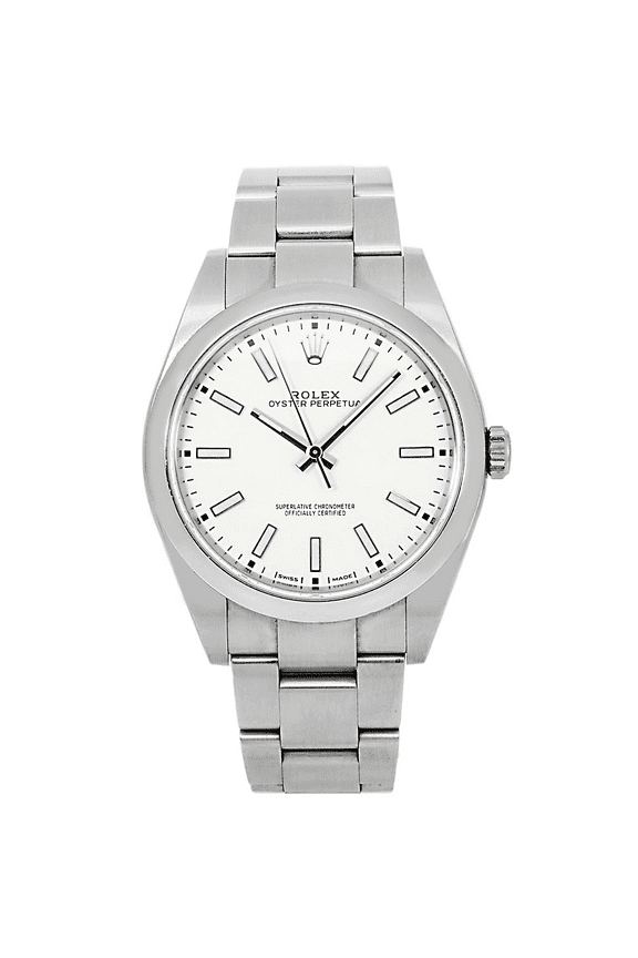 Pre-Owned ROLEX OYSTER PERPETUAL 114300 39MM WHITE RHODIUM DIAL WITH STAINLESS STEEL OYSTER BRACELET