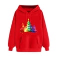 thumbnail image 2 of PNTUTB Women's Casual Long Sleeve Pocket Hoodies Fashion Christmas Print Drawstring Pullover Sweatshirts, 2 of 6