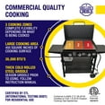 thumbnail image 5 of Griller's Choice Gas Griddle with Hinged Hood, Wind Guards, Front Grease Management, 4 Shelves, Propane Griddle for Outdoor Cooking, Steel Flattop Grills, 5 of 6