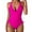 Hot Pink, variant on CaComMARK PI One Piece Swimsuit for Women 2025 Spring Fashion Sexy Solid Color Bikini Jumpsuit Set Black L