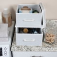 thumbnail image 3 of Household Essentials Stacking Storage Boxes with Laminate Top, Set of 2, White, 3 of 11