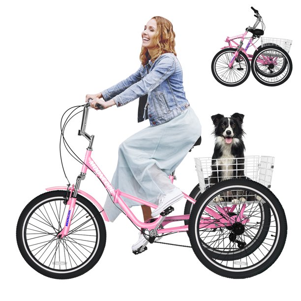 Mooncool Adult Folding Tricycle 7-Speed, Adult Trikes 24 inch Wheel ...