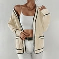 thumbnail image 5 of Plus Size Knit Cardigan Sweater Open Front Long Sleeve Pocket Outwear Cozy Casual Loose Fit Jacket For Fall Winter Fashion Women Casual Dress Sweater Long Sleeve Hoodie Womens Long Hooded Sweatshirt, 5 of 9