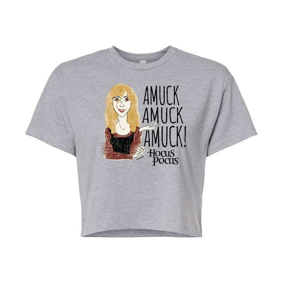Hocus Pocus - Amuck Amuck Amuck - Juniors Cropped Cotton Blend T-Shirt