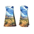 thumbnail image 7 of Yiaed Western Desert Cactus Print Women's Sleeveless Dress, Loose Fit Summer Dress, Casual Sleeveless Dress for Women, 7 of 7