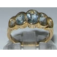 thumbnail image 4 of LBG British Made 9k Yellow Gold Natural Aquamarine Womens Engagement Ring - 33 size options - Size 9.25, 4 of 6