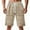 Khaki, variant on cfhntfmh Mens Casual Loose Shorts Drawstring Elastic Waist Knitted Solid Color Wide Leg Workout Bermuda Summer Shorts