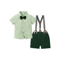thumbnail image 2 of WISDOM Toddler Boy Outfit Clothes Suit Dress Shirt Bowtie Suspender Pants Kid Outfits Cotton Fabric, 2 of 7