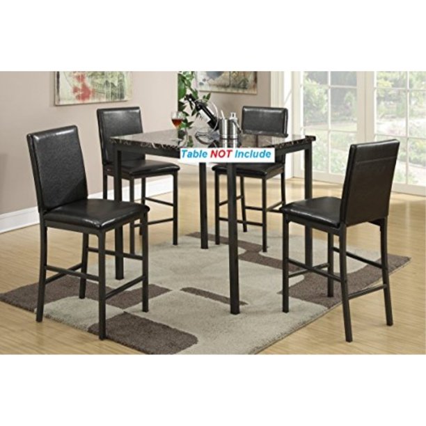 Set Of 4 Counter Height Dining Chairs With Metal Frame And Faux Leather Cushion Com Set Of 4 Counter Height Dining Chairs, Counter Height Dining Chairs Set Of 4