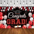 thumbnail image 5 of 70.8" x 43" Large Graduation Banner Backdrop for Class of 2026, Red and Black Congrats Grad Party Wall Hanging Graduation Themed Celebration Bannerand Photo Background Decor, 5 of 6