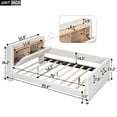 thumbnail image 4 of Full Size PU Leather Upholstered Platform Bed, Mattress Foundation with Guardrail and Storage Headboard & Footboard, Modern Panel Bed Corner Bed Frame with Wood Slats Support, Beige, 4 of 9