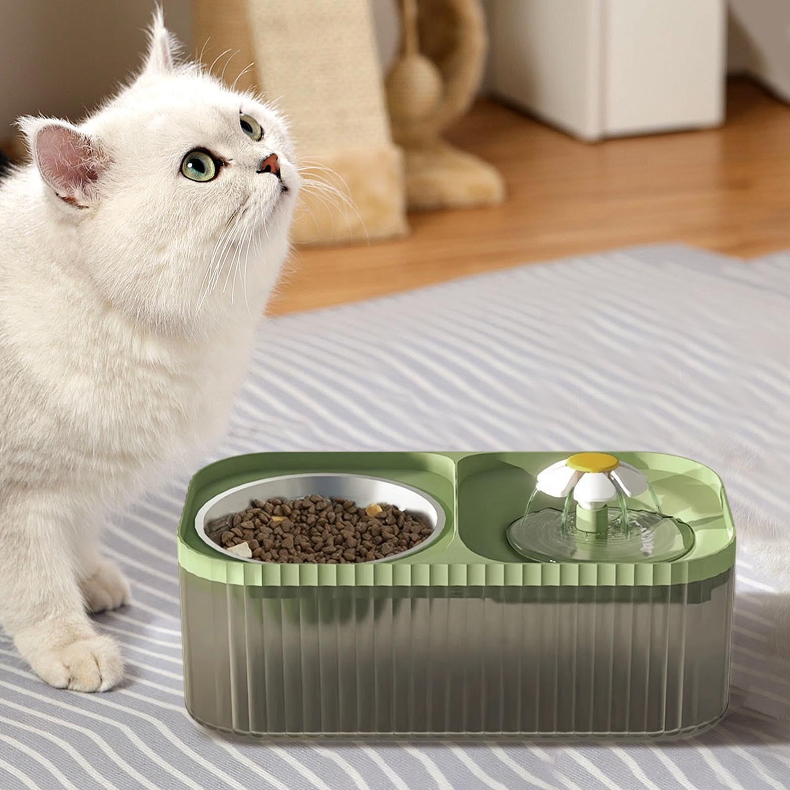 Viflosae Feed the Cat Cat Water Dispenser Pet Water Dispenser with Large Capacity Dry Wet Separation Automatic Water Feeder Integrated Water and Food Feeder Dog Water Dispenser