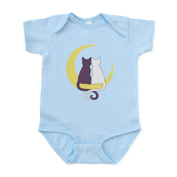 CafePress - Moon Cats Body Suit - Baby Light Bodysuit, Size Newborn - 24 Months
