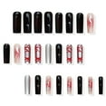 thumbnail image 2 of Yoyauz 24PCS Rectangular Fake Nails With Halloween Silver And Red Scratch Design Charm Acrylic Nails Suitable For Girls And Women On Halloween, 2 of 6