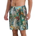 thumbnail image 2 of KLL Vintage Print Island Skull Men's Casual Summer Beach Shorts Hawaiian Shorts with Pockets-X-Large, 2 of 5
