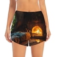 thumbnail image 4 of Lsque Cozy Tree Hole Cabin Printed Women's Running Shorts with Liner Pockets,Elastic Quick Dry Workout Athletic Gym Yoga Shorts,Womens High Waist Shorts-XX-Large, 4 of 9