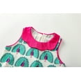 thumbnail image 3 of HILEELANG Little Girls Cotton Dress Sleeveless Casual Summer Striped Basic Shirt Green Peacock Pattern Jumpskirt Playwear Dresses 3Y, 3 of 5