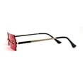 thumbnail image 4 of Razor Blade Shape Funky Hipster Rimless Sunglasses Gold Red, 4 of 4