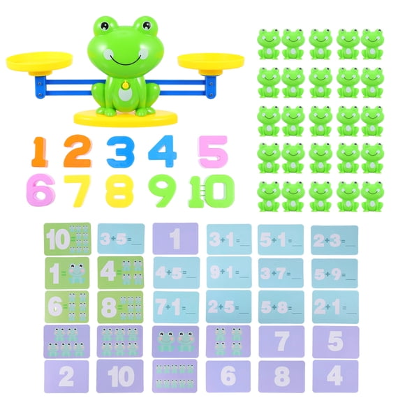 OULII 1 Set Frogs Balance Math Game Toys for Kids Math Learning and Weight Recognition