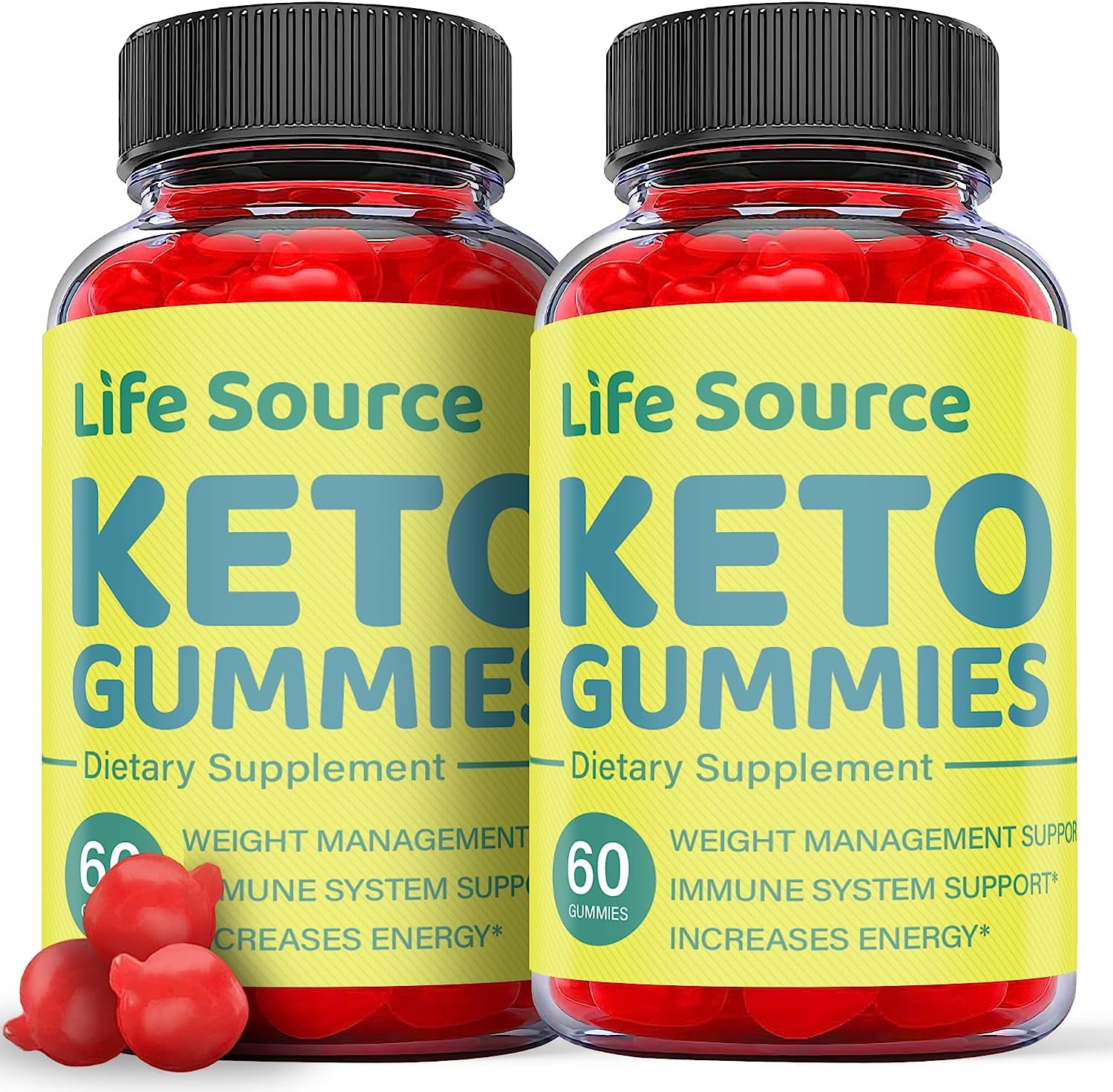 (2 Pack) Life Source Keto ACV Gummies Supplement for Weight Loss