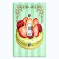 thumbnail image 1 of Metal Light Switch Plate Cover Pistachio Green Fruit Cake Striped Wallpaper CAK050, 1 of 13