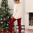 thumbnail image 5 of Womens Christmas Pajamas Set Matching Christmas Pjs Set Long Sleeve Off Shoulder Letter Print Top and Pants Sleepwear Lounge Sets,S-5XL, 5 of 7