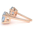 thumbnail image 2 of Aquamarine 7x5mm Oval Stud Earrings in 14k Rose Gold, 2 of 4