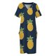thumbnail image 4 of Vestido azul marino con bolsillos sueltos y piña, vestido de fiesta de diseñador de lujo para mujer 2025, vestido de verano diario, 4 of 7