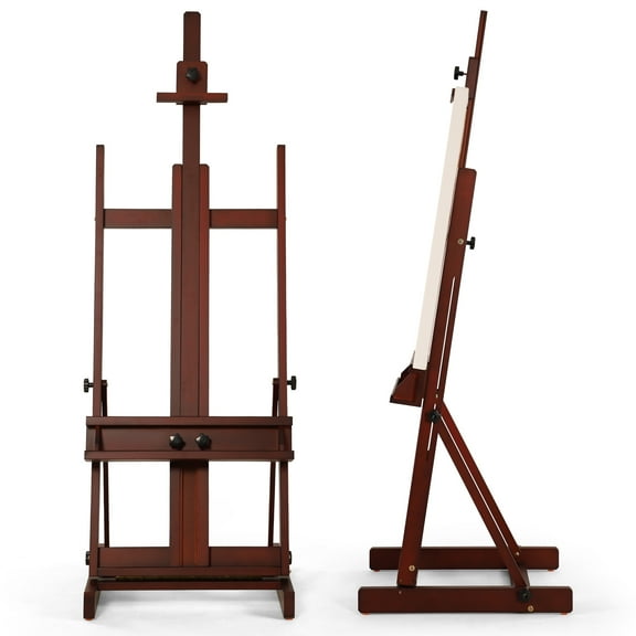 VISWIN Large H-Frame Easel 53"-91 "H, Hold Canvas up to 78"-Walnut 