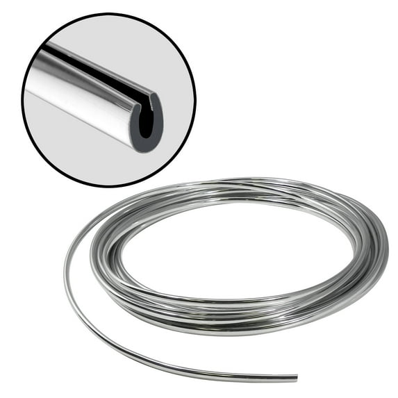 Full Size 24 Feet Chrome U Shape Car Door Edge Guard Trim