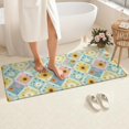 thumbnail image 4 of Pioneer Flower Floral Print Pattern Bathroom Rugs Mat, Non Slip Microfiber Bathroom Rug with Rubber Backing, Soft Mats for Bathroom Floor Tub Shower, 24"x60", 4 of 5