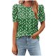 thumbnail image 1 of Tops de Manga Corta de las Mujeres Impreso Cuello Redondo, Suelto Casual Top para el Hogar Y el Uso Diario, 1 of 7