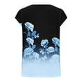 thumbnail image 5 of Tank Tops for Women Plus Size under $5 Cap Sleeve Round Neck Tank Top Prinded Casual Tees Loose Blouses Sky Blue XL, 5 of 5