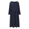 thumbnail image 4 of Gspmoly Womens Robes d'Été, Womens Printemps et Été Col Rond Uni Coton et Lin Décontracté Poche Manches Courtes Robe Travail Robes for Women Liquidation, 4 of 7