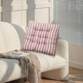 thumbnail image 4 of Chair Cushion Pads - Striped Dining Kitchen Office Chair Seat Cushion with Ties - Durable Cotton Fabric Cover - Indoor Use, 16x16 in, 4 of 8