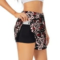 thumbnail image 2 of Disketp Snake And Rose Print Women's Shorts Workout Shorts for Athletic Gym Running Shorts with Phone Pockets Small, 2 of 8