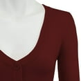 thumbnail image 2 of YEMAK Women's Cropped Bolero 3/4 Sleeve Button Down Cardigan Sweater CO129-BUR-XL, 2 of 11