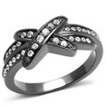thumbnail image 1 of Alamode TK2689-9 Femmes IP Light Noir Bague en Acier Inoxydable avec AAA Grade CZ en Clair - Taille 9, 1 of 1
