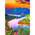 thumbnail image 1 of Diamond Painting (DE1772) Kits Montaña y Río Cuadrado Artesanal 50x70cm Púrpura Hugtrwg Para estrenar, 1 of 1
