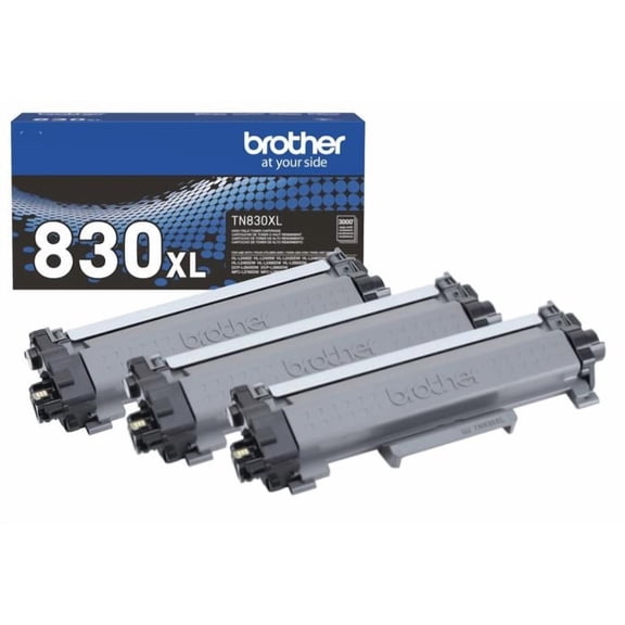 Brother Genuine TN830XL High Yield 3-Pack Toner Cartridges Set Value Pack OEM TN 830 XL